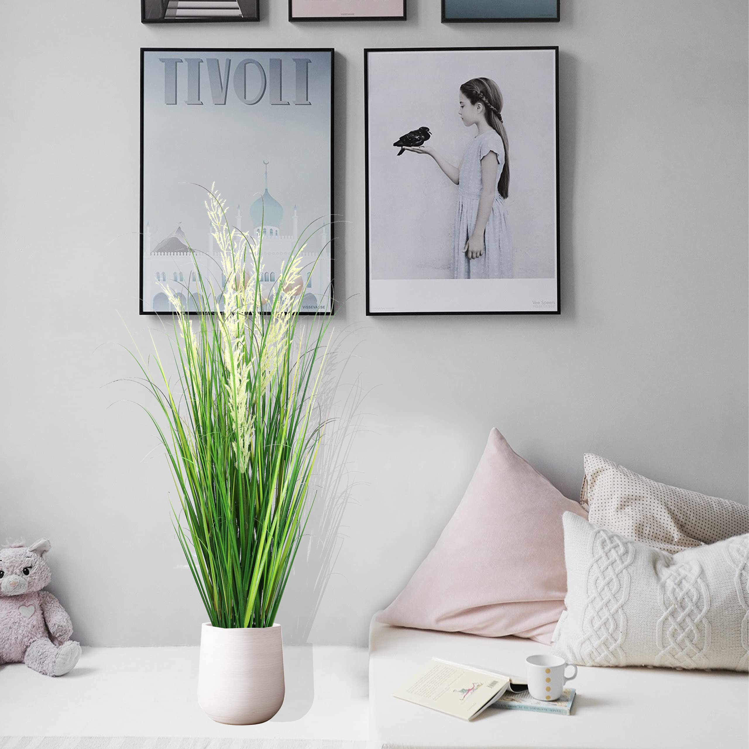 Amazon｜GUYUSO 人工芝植物 高さ45インチ 人工パンパスグラス 人工芝